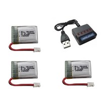 저무리 호환제품 3.7V 220mAh 배터리 + 충전기 HS210 H36 E010 NH010 T36 751823 3.7v lipo 배터리 JJRC RC 드론 쿼드콥터 예비 부품, 02 YELLOW