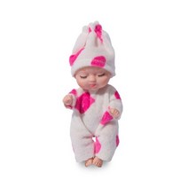 다양한 스타일의 수면 아기 인형 동물 아기 시뮬레이션 태어난 아기 DIY 이 선물용 의류, Doll with Clothes, 퍼플 화이트