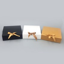 패턴없는 깔끔한 리본 사각 선물상자 대 4개 선물상자접기 선물박스, 브라운