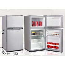 캠핑카 카라반 트레일러 DC 냉장고 차량용 DC12 24V 캠핑 사이드도어, 128L 실버 그레이