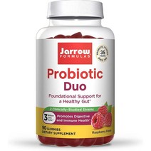 미국직구 Jarrow Formula Probiotic Duo 30억 CFU 임상 연구 프로바이오틱스 균주 2종 껌 90종 선반 안정 맛있는 라즈베리 향, 수량, 상세참조