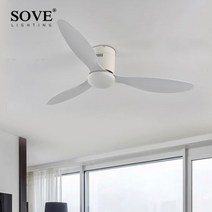 대공간 실링팬 천장 에어 블로우 블로워 천정펜 대형 천정 선풍기 SOVE 낮은 바닥 현대 Led 팬 조명없이 간단한 DC 원격 제어 홈 팬 Ventilador De Techo 2, Black Light wood_52 inch With