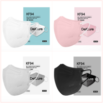 델큐어 라이트 새부리형 5매입 컬러 KF94 마스크 100매, 중형 화이트