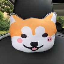 자동차 목 베개 귀여운 강아지 초상화 애완 동물 머리 받침 매우 웃는 액세서리 좌석 장식, 09 neck pillow shiba