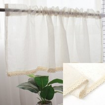 작은창 레이스 커튼 린넨 주방창 부엌 창문 바란스 미니 쪽 커튼 햇빛 가리개 A형