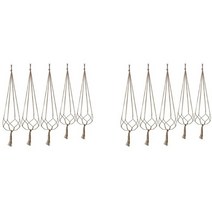 장식 행잉 플렌트 꾸미기 플렌테리어 화분 Lace Plant Hanger Potted Cotton Rope Flower Pot Terrace Deck, 01 Brown