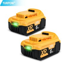 디월트충전기 호환 충전기 4.0/6.0Ah 18V/20V Dewalt 전동 공구 배터리 DCB180 DCB201, 05 6000mAh 2pcs