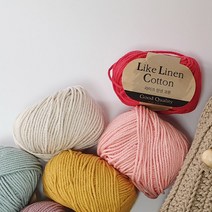 [허니멜로공방] 라이크린넨 뜨개 코튼실, 인디핑크