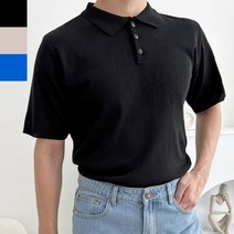 베이직 카라넥 1P 티셔츠 남자 니트 남성 여름옷 반팔