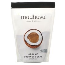 Madhava Natural Sweeteners 유기농 코코넛 설탕 비정제 454g1lb 2팩