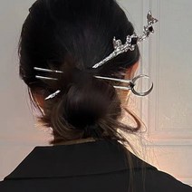 주디앤 올데이 메탈 실버 헤어 올림머리 비녀 2종세트