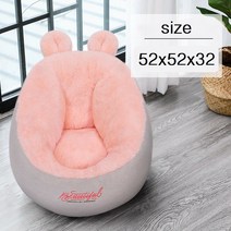후펫 라지 사이즈 고양이 마약방석 강아지 마약쿠션 고양이 침대 솜솜집, 귀달린 하우스, 핑크