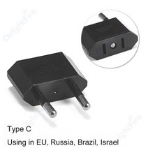 새로운 CN US To EU 플러그 어댑터 AC 변환기 미국 중국 유럽 여행 전원 유형 C 전기 소켓, eu 4.0mm Black, 100pcs