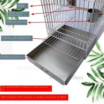 충남 사각형 스테인레스 스틸 새 케이지 운반 목욕 나오는 원피스 용접 애완 동물 사육, 02 36x27.5x27.5cm