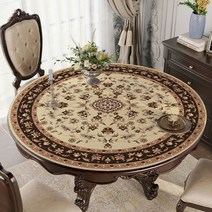 북유럽 원형 플라워 패턴 테이블보 방수 매트 대형 식탁보 인테리어 소품, 원형 100cm, 스타프-원형 실리콘 패드