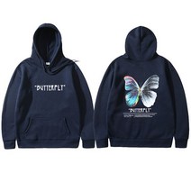 에 엄는 직수입 일본 오심니다 남성 힙합 운동복 색 나비 Streetwear 하라주쿠 풀오버 양털 겨울 가을