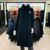 요하넥스 토끼털워머 차이나카라 양모 롱코트(딥그린)
