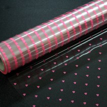 나모몰 투명포장지 53cmx19m, 1롤, 1도하트_핑크