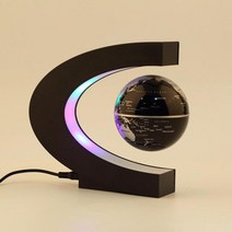 무한동력지구본 자전지구본 패션 전자 부동 Tellurion C 모양 자기 부상 글로브 세계지도 LED 조명 홈 인, 01 Black_01 EU plug