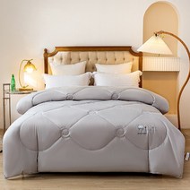 에어컨 보온 A뉴질랜드 양모 봄가을 타입 천면 요매트 양털이불, 180x220cm 두꺼운 겨울 이불 뉴질랜드 수입, 빅월드 - 그레이A급 항균 원단
