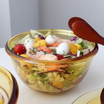 엠버 내열 유리 볼 소 13.8cm AA 레트로 강화유리 그릇 샐러드 시리얼 브런치, 엠버 믹싱볼 대 23.6cm (198013)