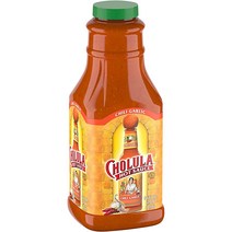 Cholula 칠리 마늘 핫 소스 64fl oz - 멕시코 고추 및 시그니처 향신료를 곁들인 소스의 64 액량 온스 벌크 컨테이너 1개 계란 날개 감자 튀김 팝콘에 적합