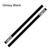 특색있는 자동차 도어 사이드 스커트 긴 스트라이프 스티커 포드 머스탱 쉘비 GT500 용 비닐 데칼 그래픽 튜닝 액세서리 2 개, [01] Glossy Black