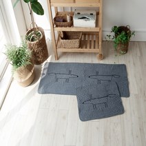 여우자수발매트주방매트, 차콜