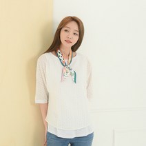 피에이티 롤카라 레이스 블라우스(여)_1D45303