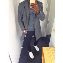 고어텍스패딩 패션 겨울 남성 트렌치 롱 재킷 코트 외투 클래식 재킷 솔리드 슬림 피트 아웃웨어 아저씨 남성 의류 4 색