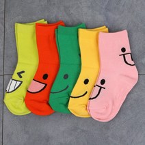 274-하이 빅스마일 5족set 칼라감이 예쁜 아동양말 좋은원사와 고급스런 색감이 이뻐요