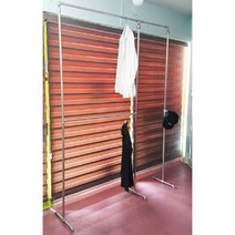 이믹스 파이프행거 2단+드레스 코트걸이, 01.2단+코트걸이(백관)-(500+500)x2000