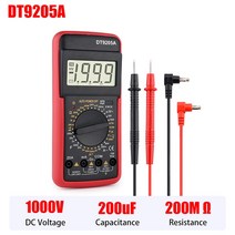 접지 진단 테스터기 체크 DT9205A 레드 핸드 헬드 디지털 멀티미터 AC DC 전압계 전류계 20A Hfe 옴 정전, 01 DT9205A-RED