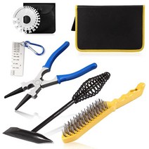 LEONTOOL 3피스 용접 플라이어 세트 20.3cm(8인치) MIG 플라이어 금속 시트 두께 게이지 클리닝 천 와이어 커터 팁 리무버 전문 용접용, A