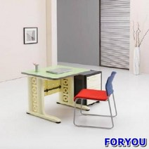 Foryou2794 일자형책상 컴퓨터책상 조립식책상 철제책상 책상 책장 책꽂이, 화이트 그린