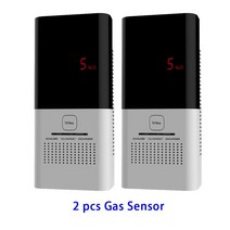 2PCS LED 농도 표시 가연성 가스 탐지기 프로판 메탄 CH4 센서 자동 모니터 화재 방지 경보 음성 경고, 2pcs Gas detector, 01 2pcs Gas detector