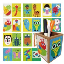 [동화오피스] 데코샌드 연필꽂이만들기 / 샌드아트 DIY 어린이 만들기키트, 205 돌고래+부엉이, 1개
