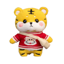 PKTOYS 귀여운 행운 건강 동물 봉제 인형 재물 장식 호랑이 인형 쿠션 생일 크리스마스 선물, 산타 클로스 스웨터 배낭, 30cm