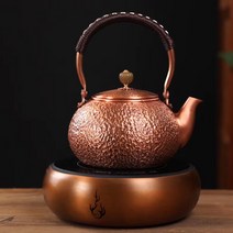 Dian Gong Tang Kung Fu Tea 세트 수제 구리 냄비 수제 구리 냄비 순수 구리 수제 주전자 특수 가격 물 끓는 주전자, 해머 포인트 구리 냄비 A, 1.2-1.6L, 1개