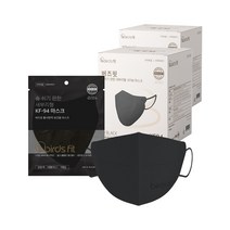 버즈핏 웰커버에어 황사방역 보건용마스크 새부리형 중형 KF94, 100개, 블랙, 1매입