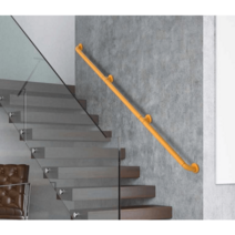 미끄럼방지 계단 손잡이 난간 노약자 보조 안전바, 3m표준 - 노란색