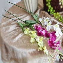 인테리어 카페장식 조화꽃꽂이 서양난 조화장식 화이트, 단품