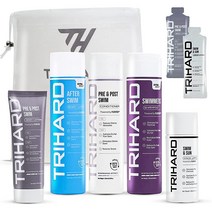 TRIHARD Swimmers 스킨 헤어 케어 키트 수영 후 염소 바디 워시 샴푸 프리 포스트 컨디셔너 로션 선 페이스 5개 세트139094