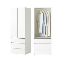 한샘 샘베딩 클로즈 옷장 80cm높이216cm 행거서랍형 6종, B형 라이트오크+화이트(B)