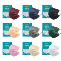 마이데이즈 MB필터 레인보우 국산 일회용 컬러덴탈마스크 중형 대형 색깔 유색 무지개 색상, 퓨어(화이트), 중형(M), 30매(3매입X10묶음)-에메랄드BOX, 100개