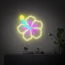 네온사인 간판 홈바 플라워 네온 사인 맞춤형 행성 LED 조명 벽 아트 장식 웨딩 파티 선물 소녀 십대 침실 야간 램프 생일, 2.Style 2 - 15 inch