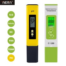 휴대용 가정용 보급용 토양 수분 수질 pH 산도 측정기 테스터 미터 Yieryi-5 인 1 TDS/EC/염분/S.G./온도 펜 타입 PH 수족관 수영장, 05 THE01100