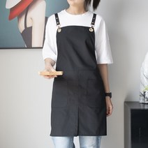 [버니] 심플 방수 앞치마 / 공방 베이커리 카페 +무료 자수 각인, 블랙(방수원단)