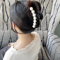 왕진주 큰사이즈 집게핀 진주집게핀 헤어집게핀 올림머리핀(A6336)