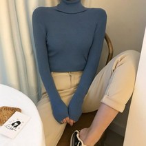 스팩트 아린 여성 니트 골지 목폴라 긴팔 티셔츠 15 color